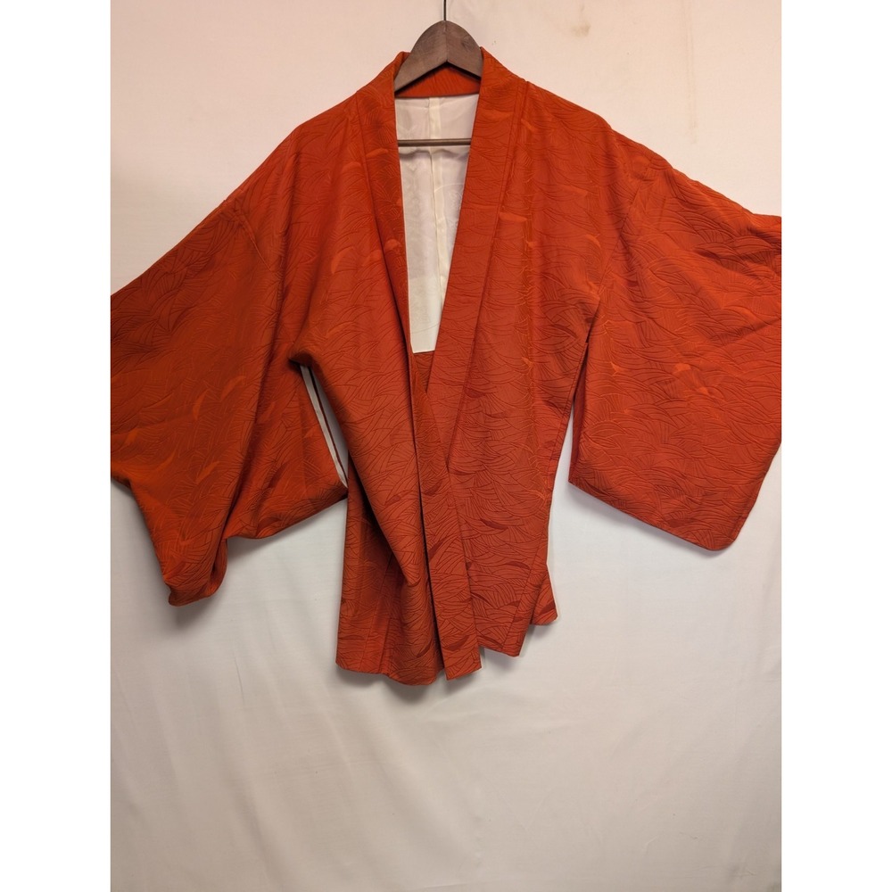 Japanese Haori Kimono Traditional‎ Shosakuruin Crafts Tomesode Five Crest Orange